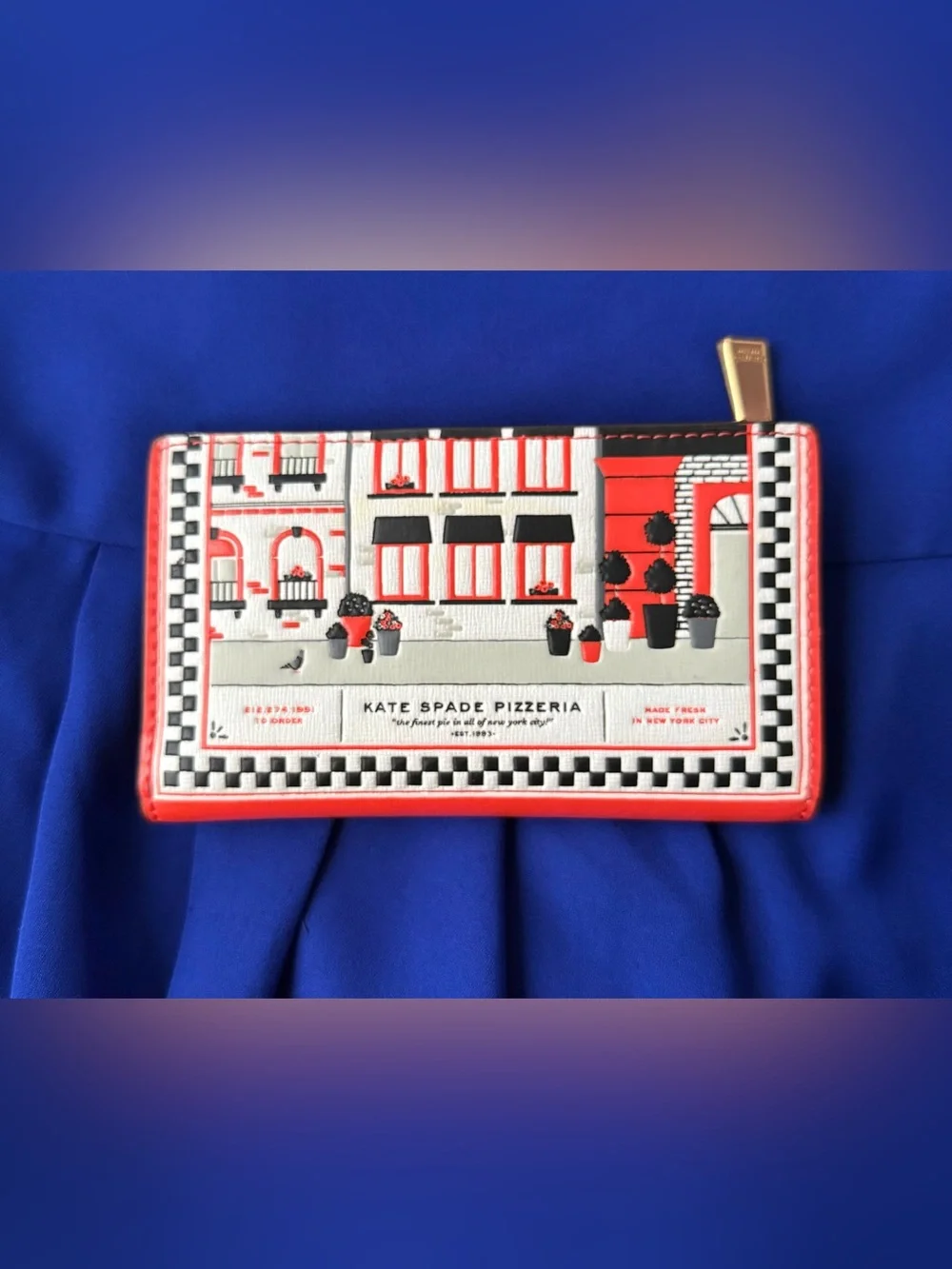 Kate Spade Slice Embossed Leather Small Slim Bifold Wallet